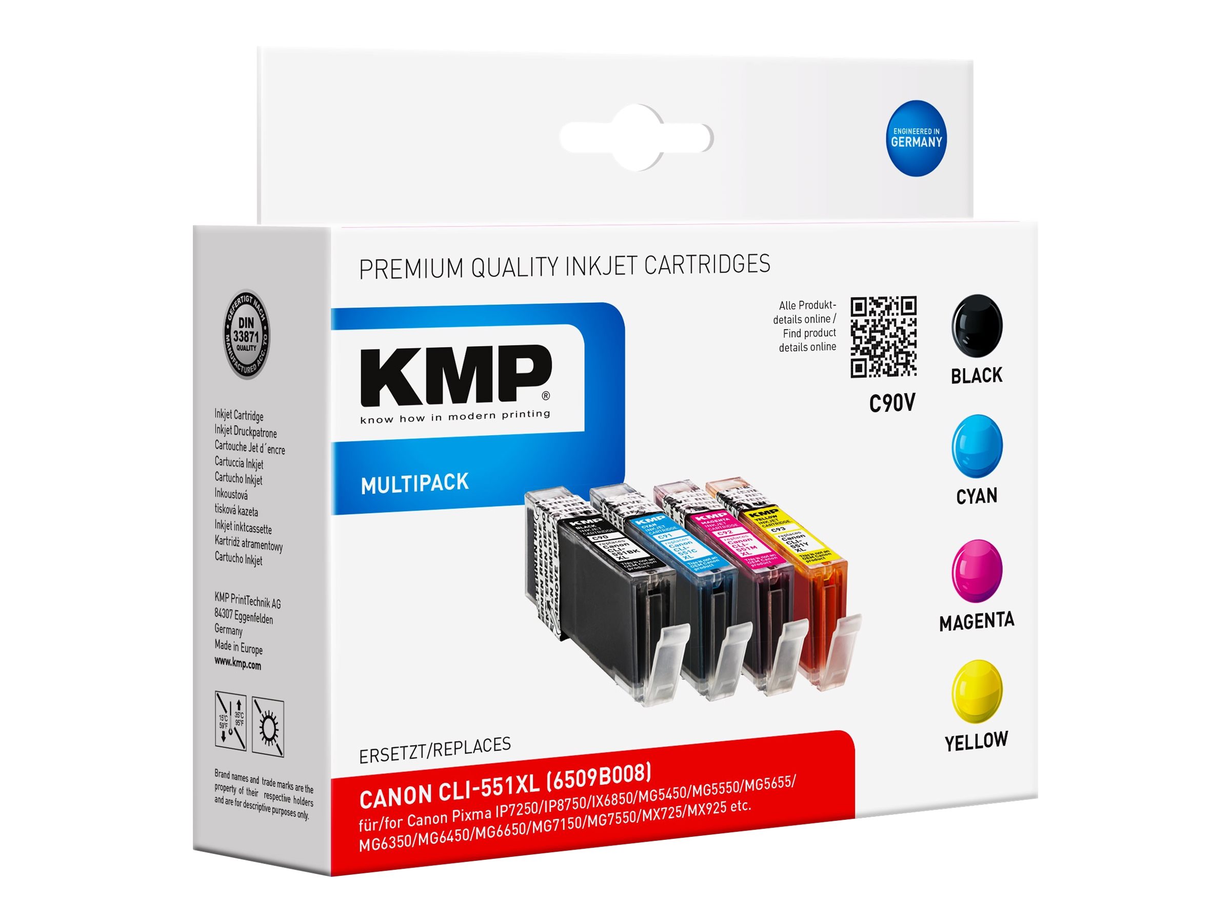 KMP MULTIPACK C90V - 4er-Pack - Schwarz, Gelb, Cyan, Magenta