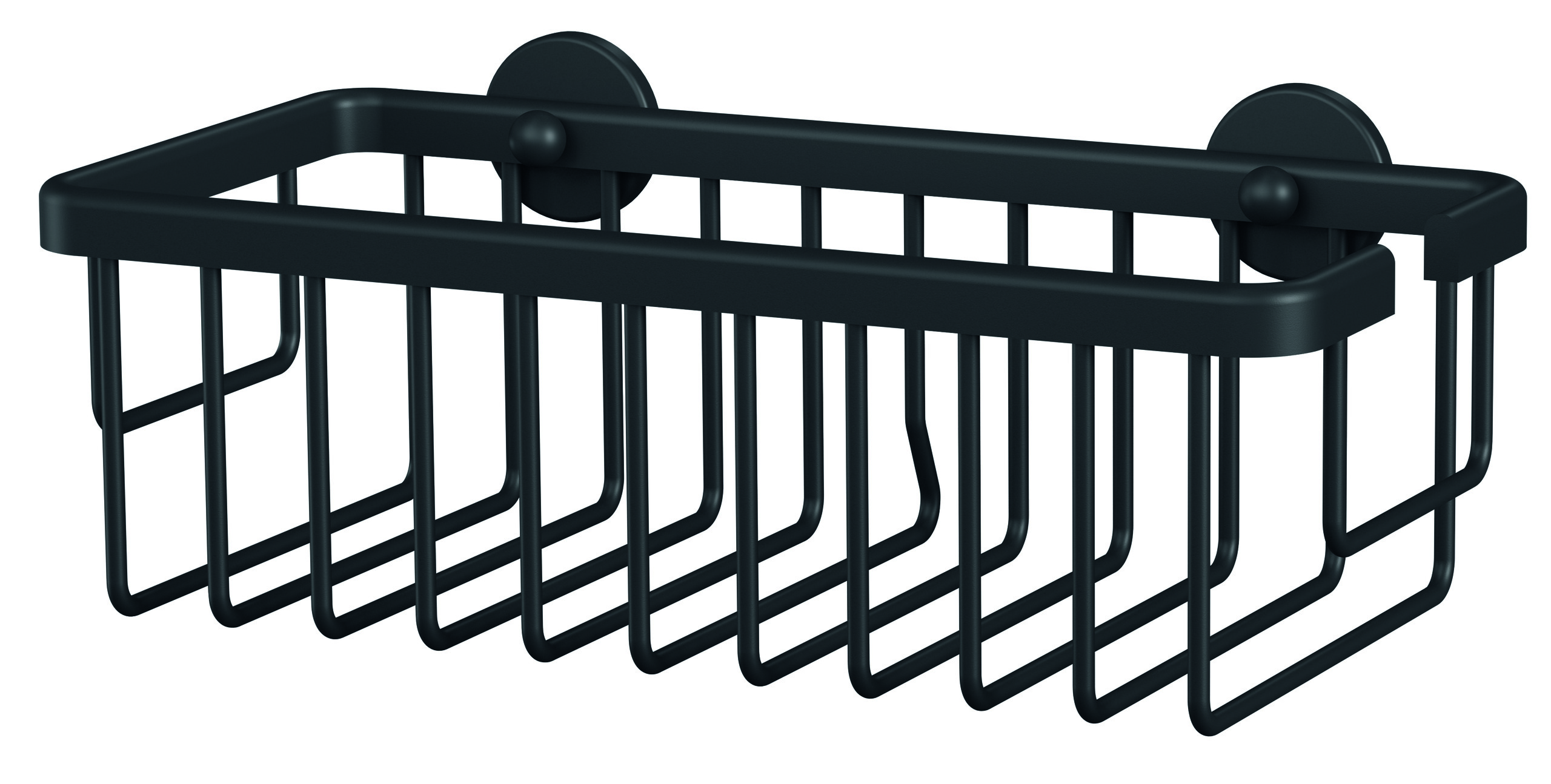 tesa MOON BLACK Duschkorb matt für Dusche und Badewanne