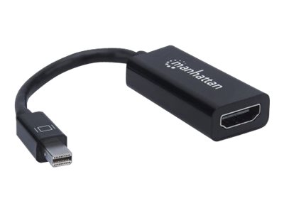 Manhattan Passiver Mini-DisplayPort auf HDMI-Adapter, Mini-DisplayPort-Stecker auf HDMI-Buchse, 1080p, schwarz — ideal for Mac-Computer - Video- / Audio-Adapter - Mini DisplayPort (M)
