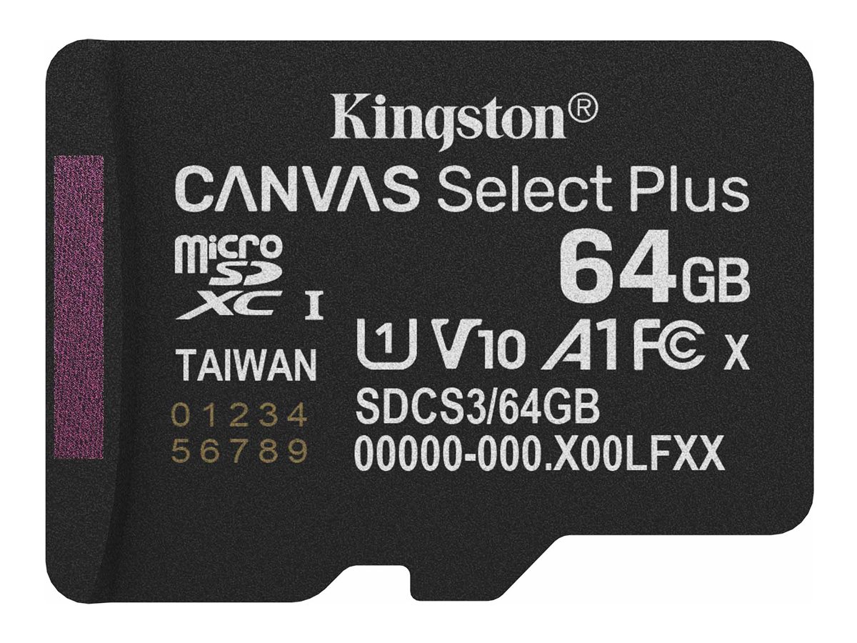 SD MicroSD Card  64GB Kingston SDXC Canvas+ Gen3 o.Adapter retail