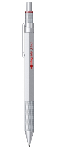 1OQbIu-CnpsPu-lb2dU0-Rysmxw Multipen 3in1 Silber | Feinminenstift 0,5 und Kugelschreiber blau/rot | Geschenkbox