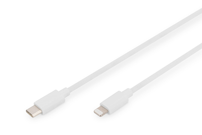 DIGITUS | USB Kabel USB-C St. -> Lightning St., MFI 2M weiß