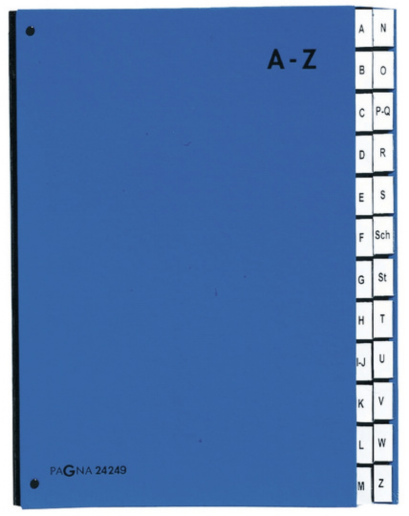 Pagna Pultordner 24 Fächer - A4 - Pappe - Blau - Porträt - 340 mm - 35 mm