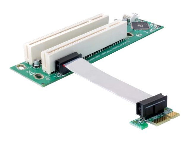 Delock Riser card PCI Express x1   2x PCI 32Bit 5 V with flexible cable 9 cm left insertion