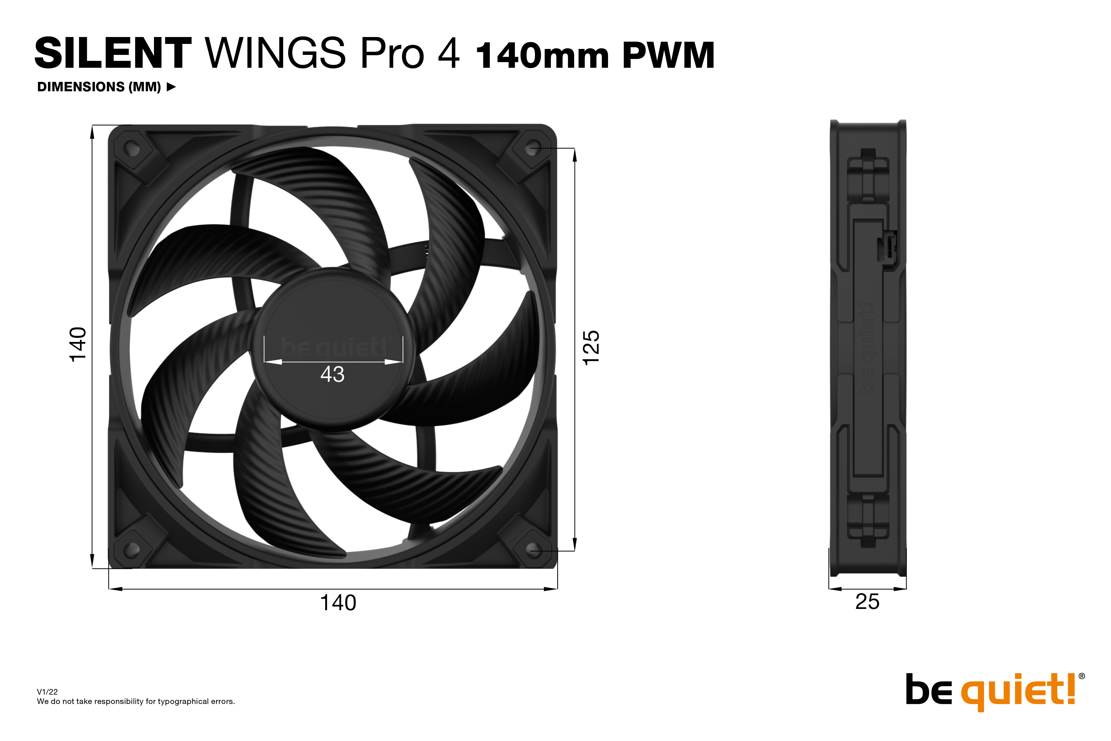 Be Quiet! SILENT WINGS PRO 4 140mm PWM