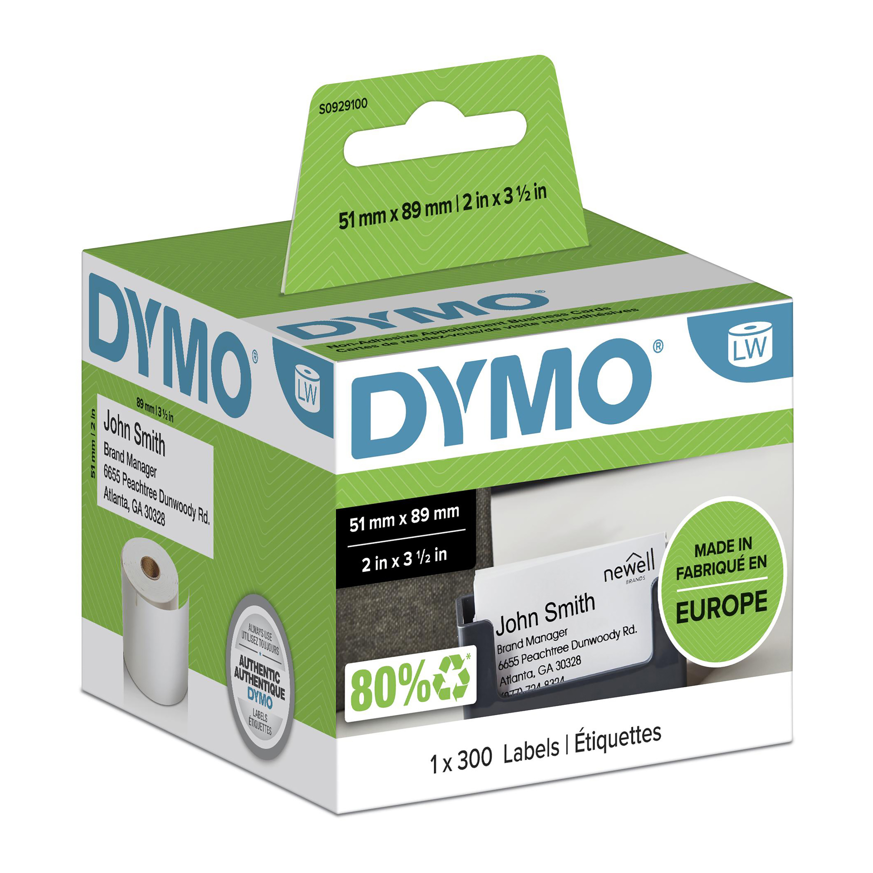 DYMO | Original Etikett für LabelWriter | Terminkarte | weiß | nicht klebend | 1 x 300 Etiketten | 51 x 89 mm