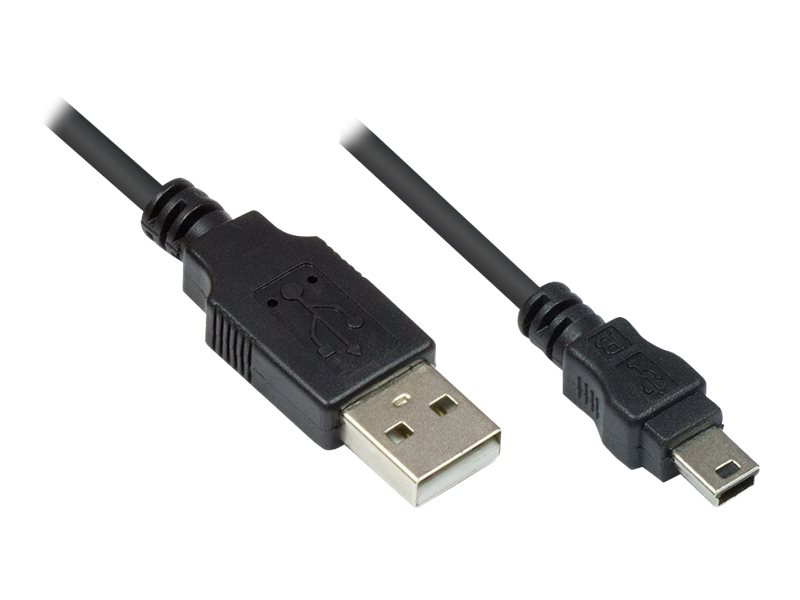 USB2.0 Kabel A-Mini B5pol. schw. 0,3m