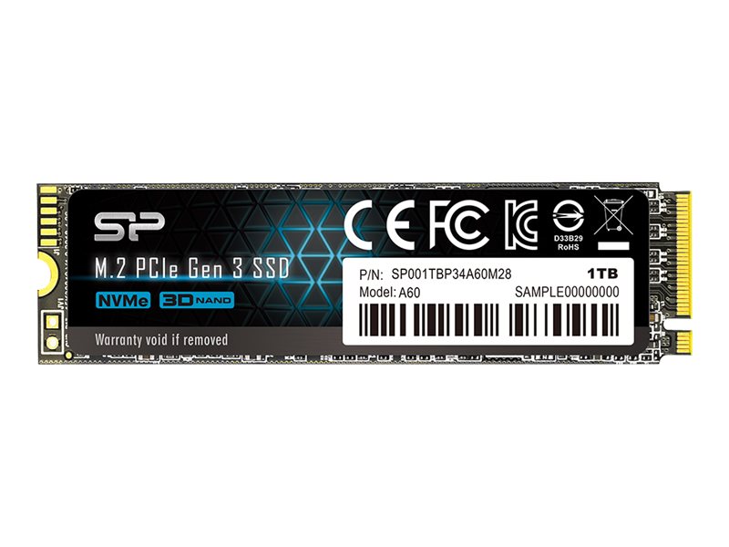 Silicon Power P34A60 - 1 TB SSD - intern - M.2 2280 - PCI Express 3.0 x4 (NVMe)