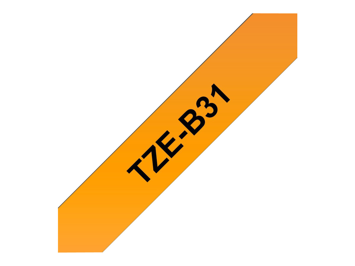 Brother TZe-B31 - Schwarz auf fluoreszierendem orange - Rolle (1,2 cm x 5 m)