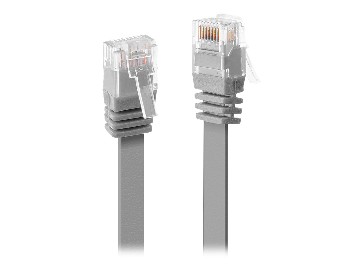 Lindy | 0.3m Cat.6 U/UTP Flachband-Netzwerkkabel, grau