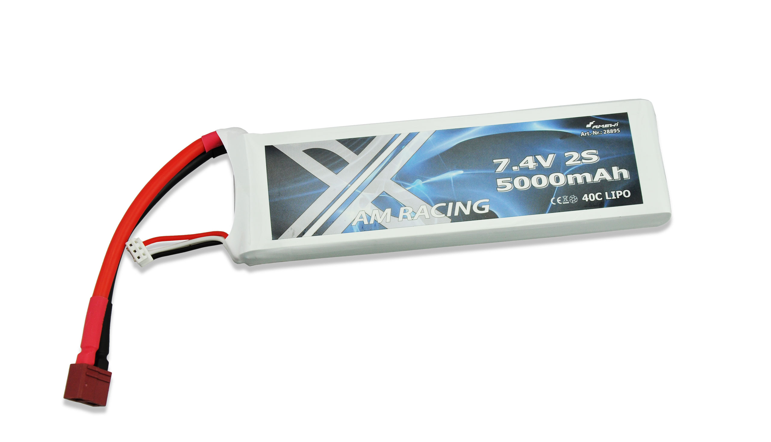 Zubehör LiPo Akku 2S  7,4V 5000mAh 40C Softcase DEANS