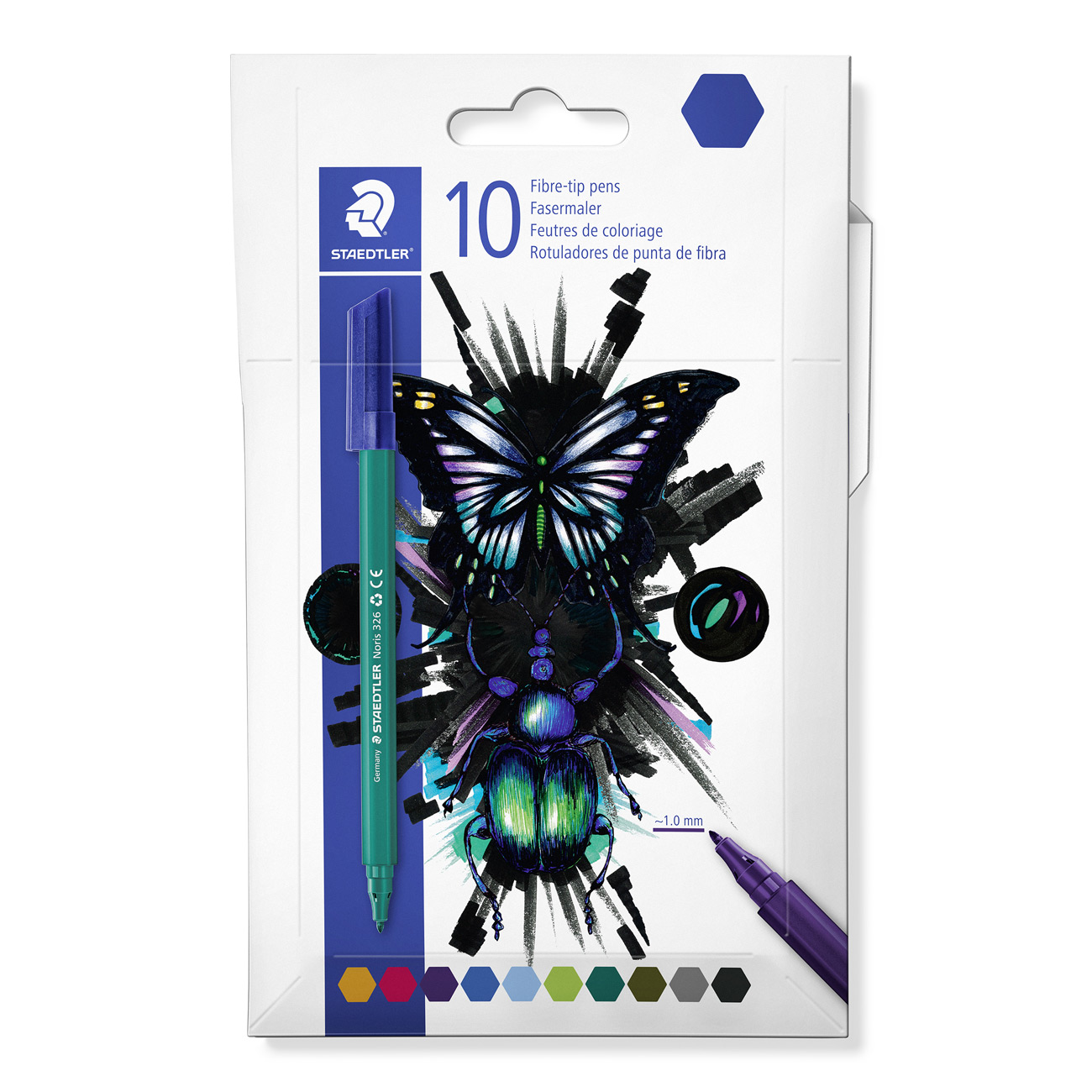 Fasermaler cool & cute – 10er Set im Kartonetui