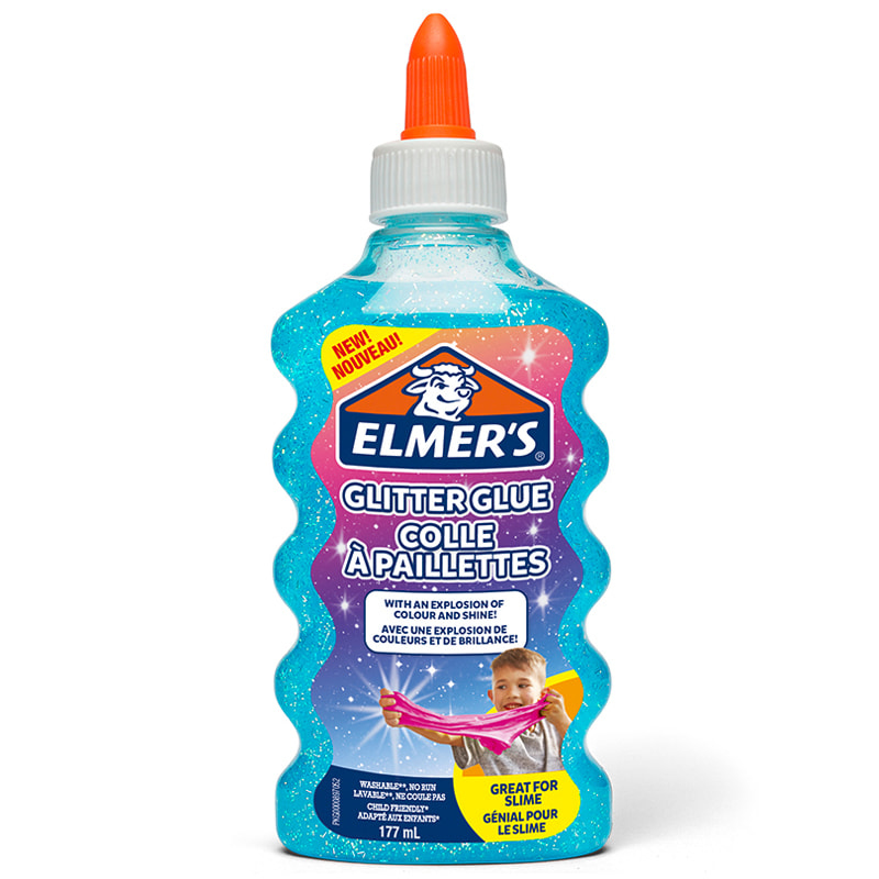 Elmer's | Glitzerkleber Blau 177 ml| Klebstoff-Farbe: blau