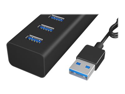 ICY BOX | USB 3.2 Gen 1 zu 7-Port USB 3.2 Gen 1 Type-A Hub, Alu-Gehäuse, Netzteil 5V/3A | black