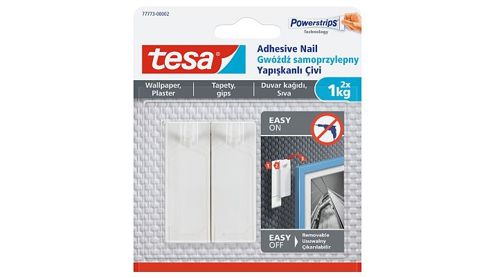Tesa Adhesive Nail - indoor - Hilfshaken - Transparent - Klebestreifen - 1 kg - 2 Stück(e)