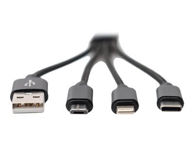 DIGITUS | 3-in-1 Ladekabel USB A Lightning + Micro USB + USB-C