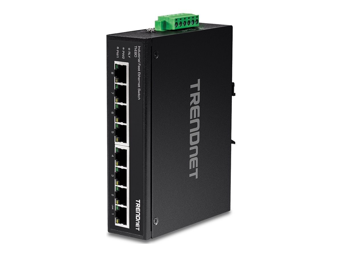 Industrie Switch  8 Port Fast Ethernet  L2 DIN-Rail