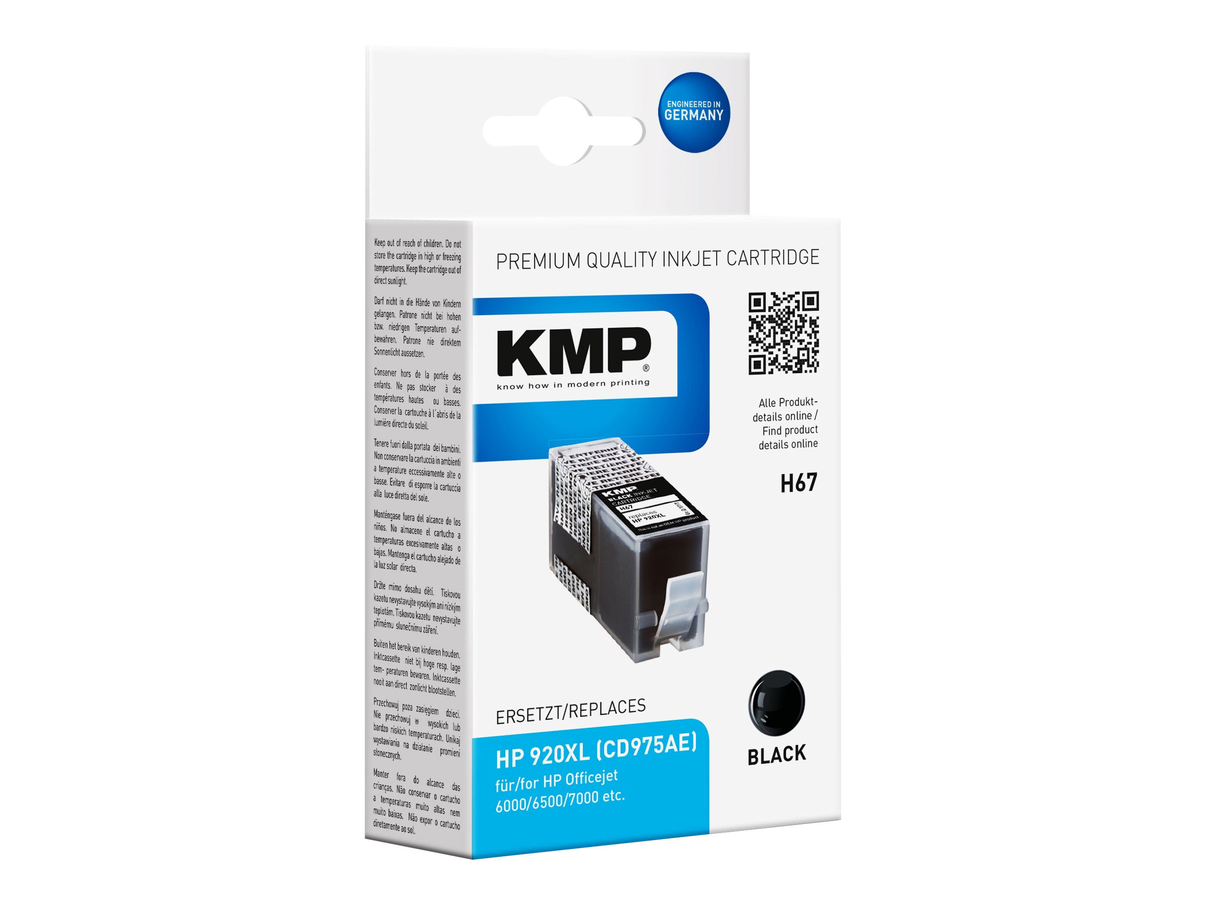 KMP H67 - 36 ml - Schwarz - kompatibel - Tintenpatrone