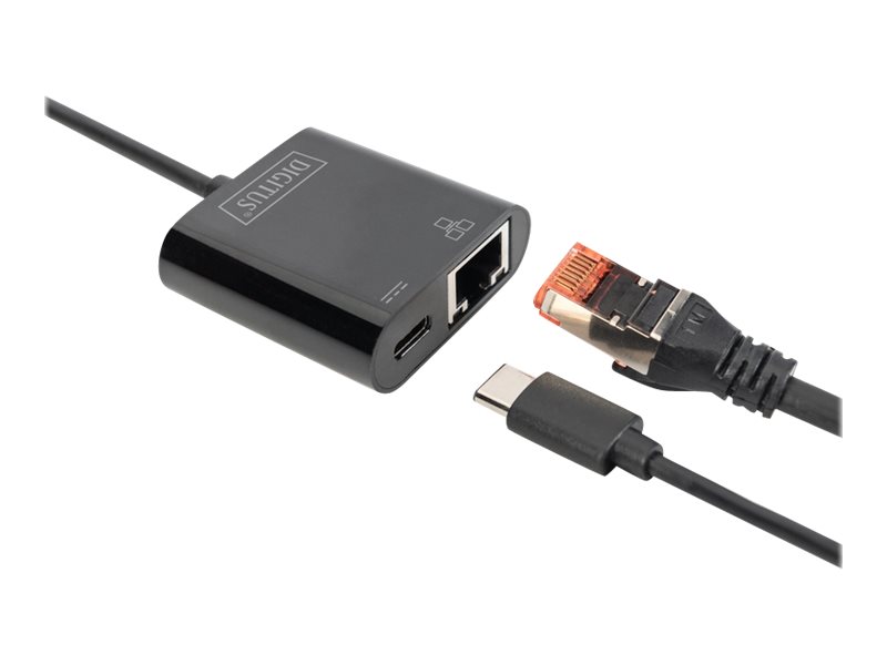 DIGITUS | USB Type-C Gigabit Ethernet Adapter, PD Unterstüt.