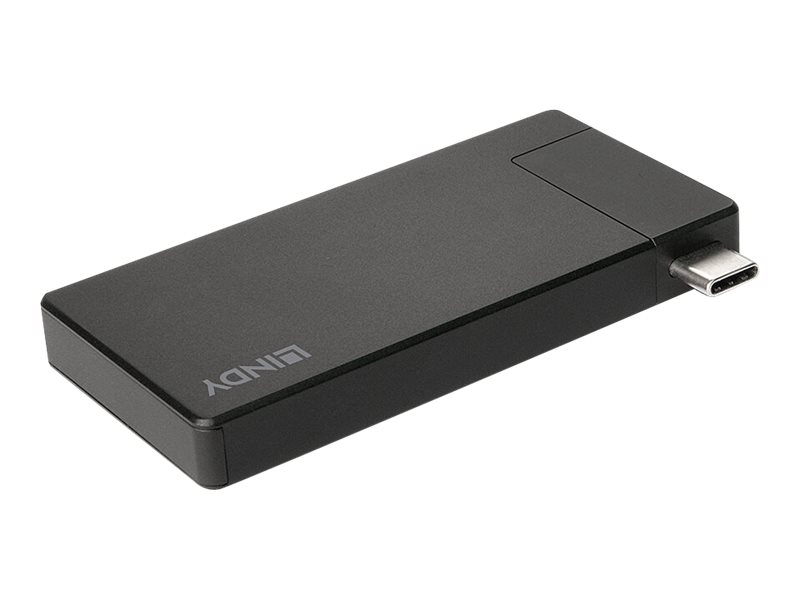 Lindy | DST-Micro, USB C Laptop Micro Dockingstation mit 4K Unterstützung & 100W Pass-Through-Laden