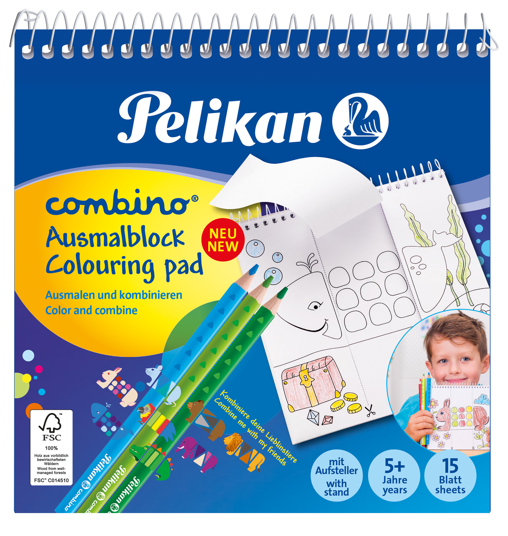 Malblock Combino 15x15cm 15 Blatt spiral