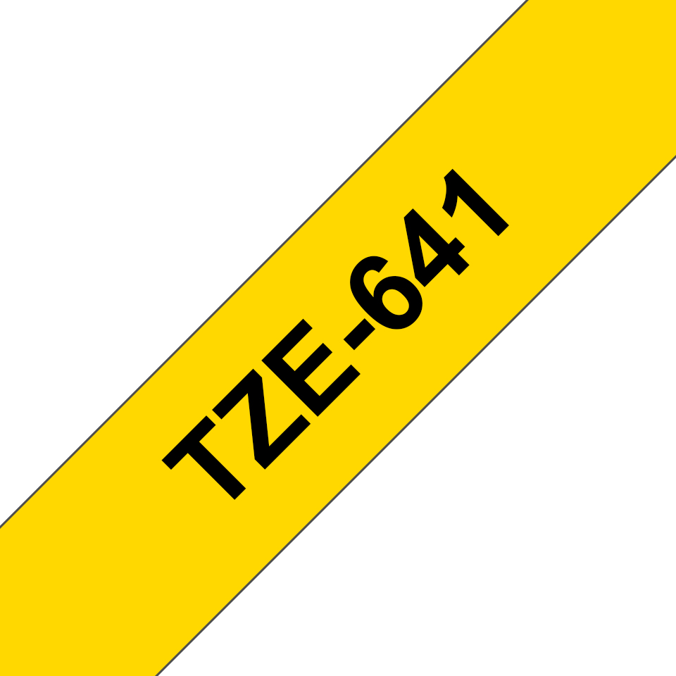 Brother TZe-641 - Standard-Klebstoff - Schwarz auf Gelb - Rolle (1,8 cm x 8 m)