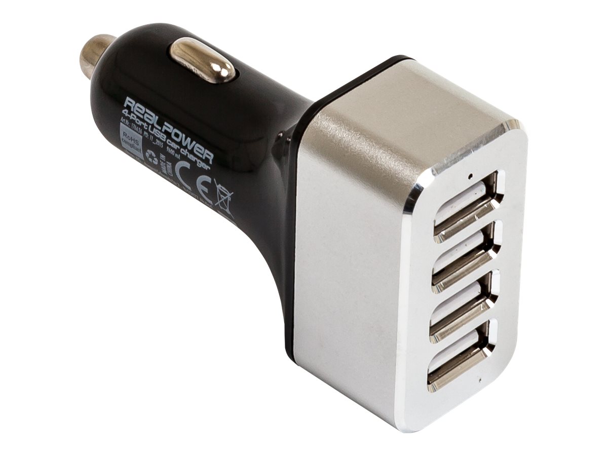 Ultron Realpower 4-Port USB car charger - Auto-Netzteil - 2400 mA - 4 Ausgabeanschlussstellen (4 x USB)