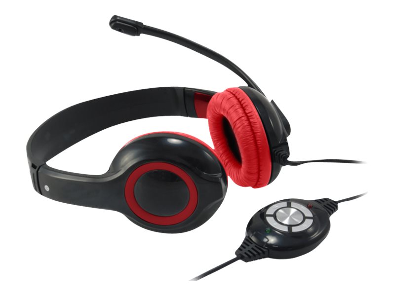 Conceptronic CCHATSTARU2R - Headset - On-Ear - rot