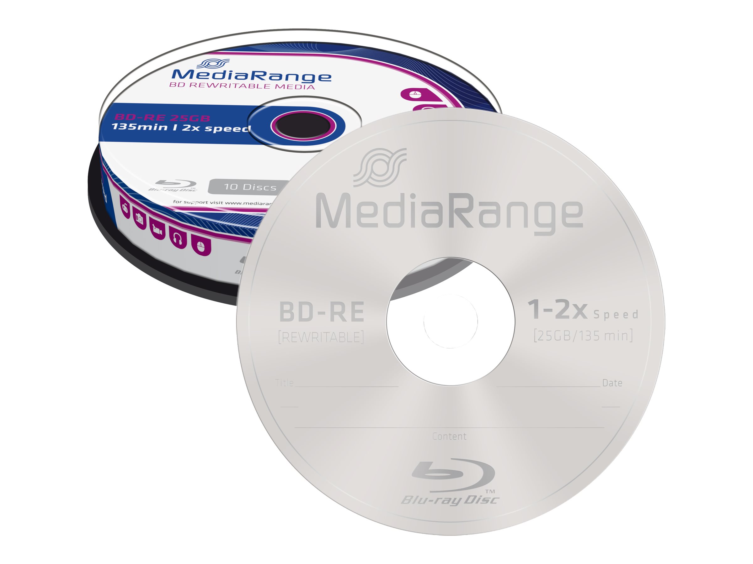 10 x BD-RE - 25 GB 2x - Spindel