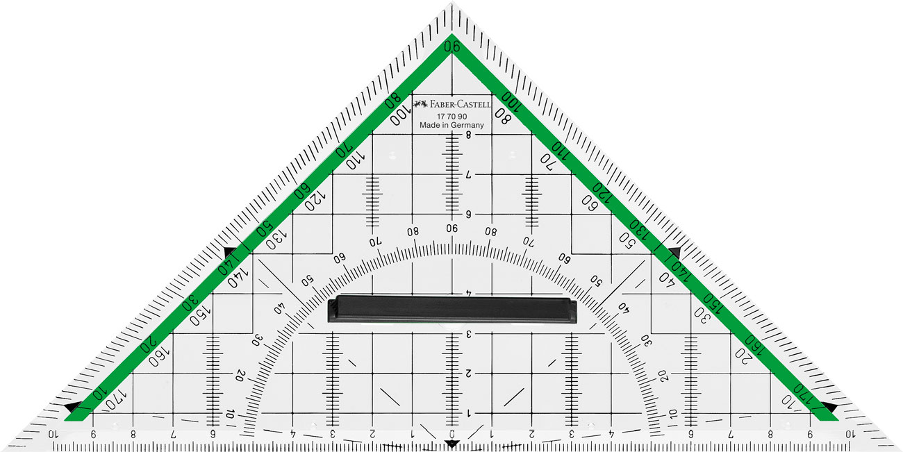 Geometrie-Dreieck groß mit Griff 20 cm