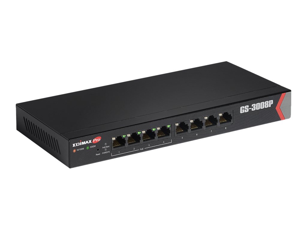 Edimax Pro GS-3008P - Switch - Smart - 8 x 10/100/1000 (4 PoE+)