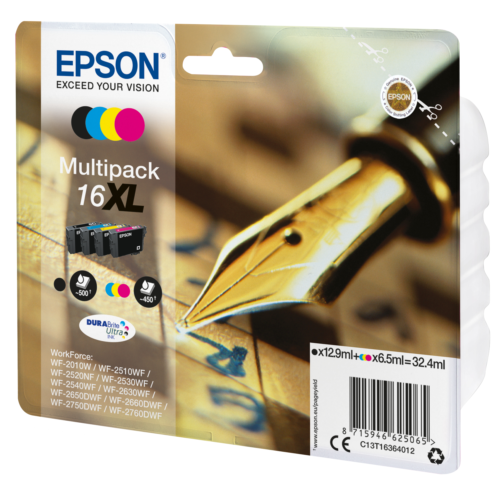 Epson 16XL Multipack - 4er-Pack - XL - Schwarz, Gelb, Cyan, Magenta