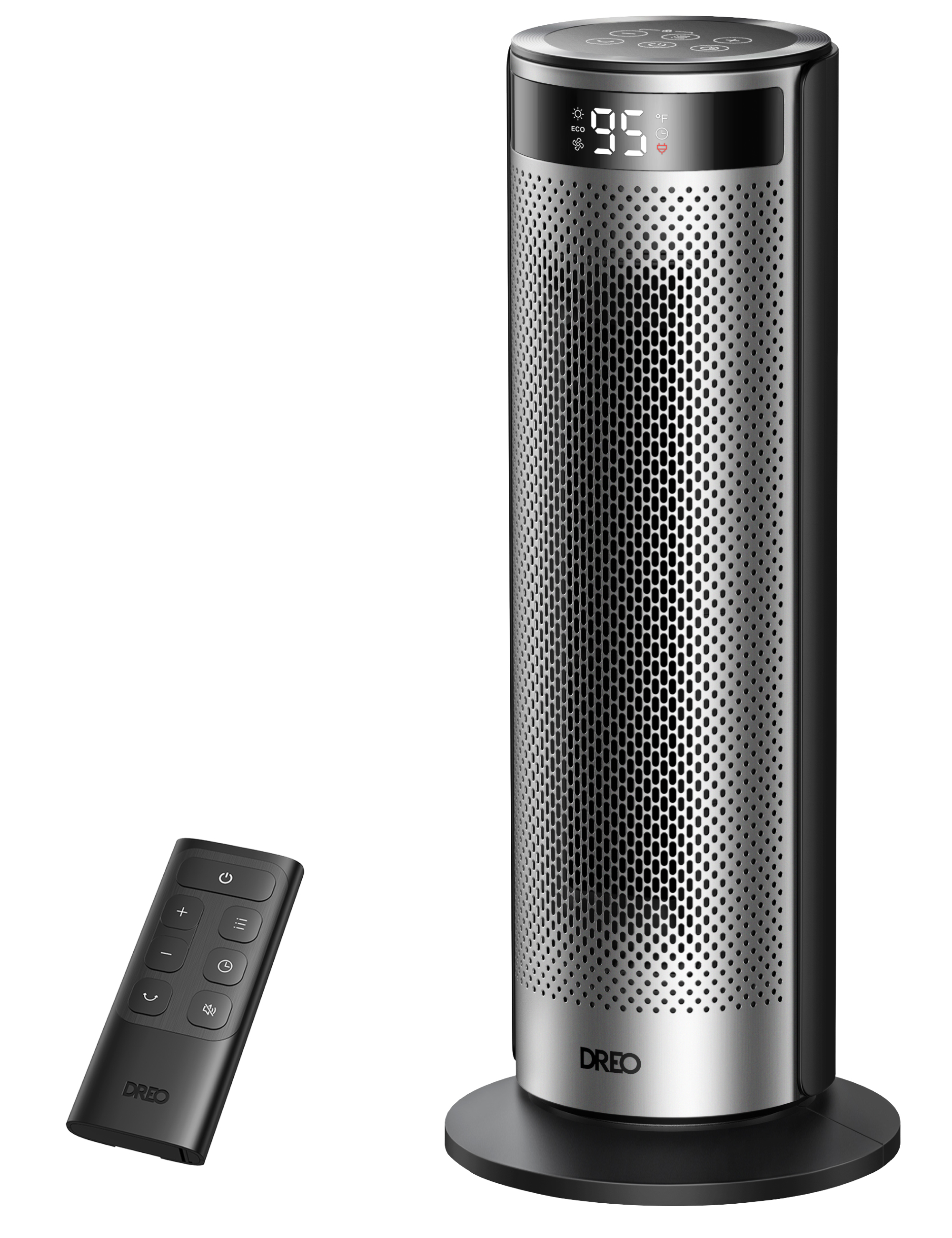 HSH028 Keramik-Heizlüfter 2.000 W mit Oszillation, Schwarz/Silber