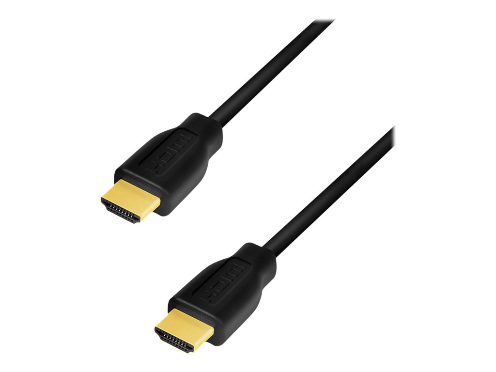 LogiLink Premium Highspeed HDMI mit Ethernetkabel - HDMI männlich bis HDMI männlich - 2 m - Doppelisolierung - Schwarz - unterstützt 4K 60 Hz (3840 x 2160)
